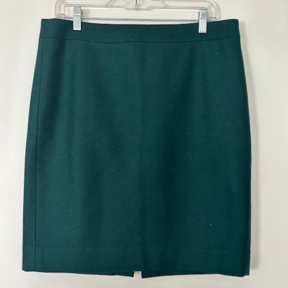 J Crew Dark Green No 2 pencil skirt size 12